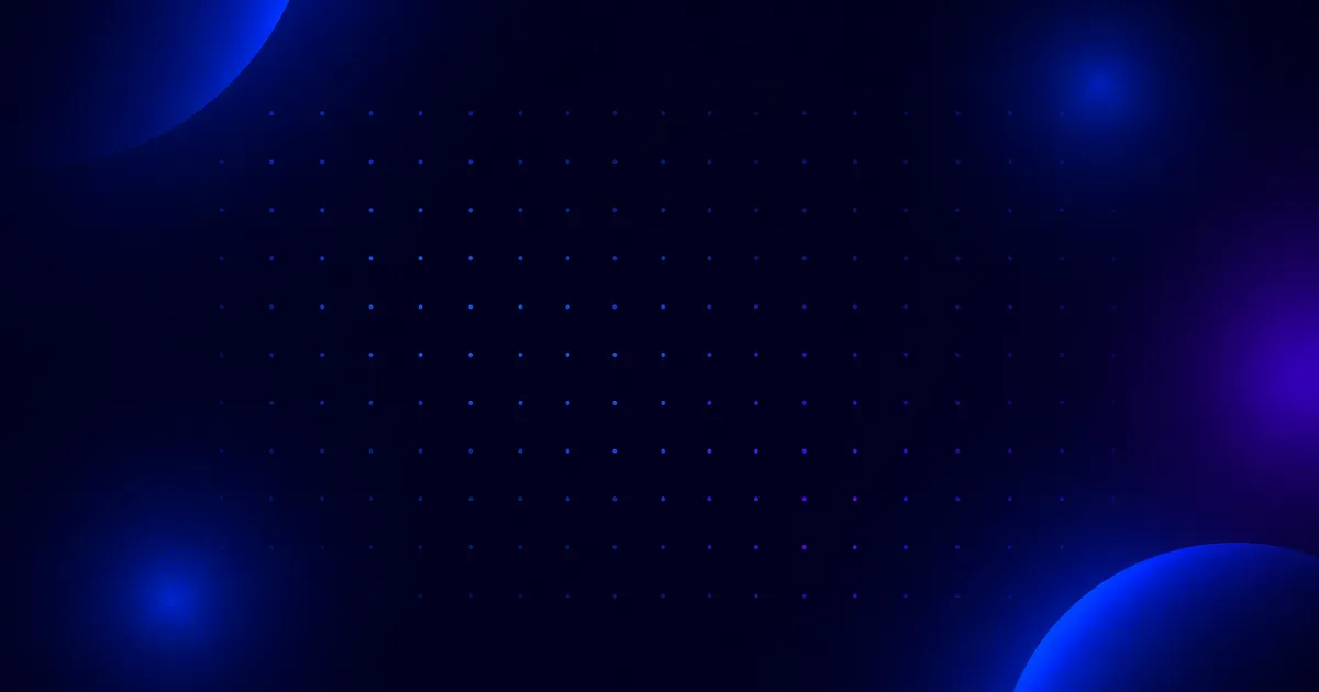 Banner abstracto con grid de puntos luminosos ordenados sobre fondo navy, símbolo del glosario Big Darwin